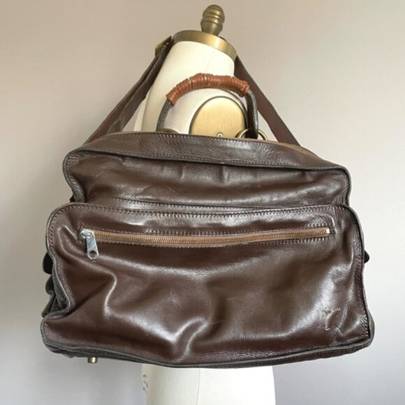 Vintage Bally Chocolate Brown Leather Work Bag - made in Italy! 🇮🇹 - Picture 15 of 16